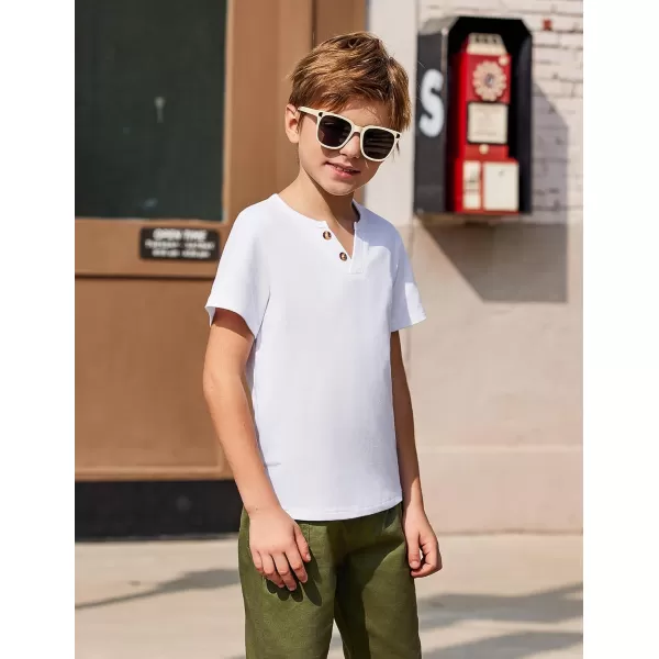 Arshiner Boy's Henley Shirt Soft Style T-Shirt with Multi Color Size 6-16, 2-Pack