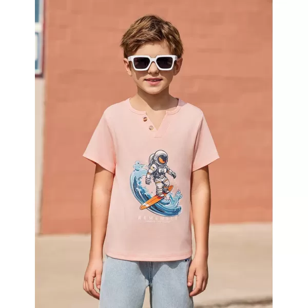 Arshiner Boy's Henley Shirt Soft Style T-Shirt with Multi Color Size 6-16, 2-Pack