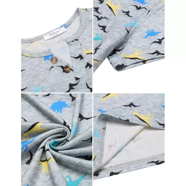 Arshiner Boy's Henley Shirt Soft Style T-Shirt with Multi Color Size 6-16, 2-Pack