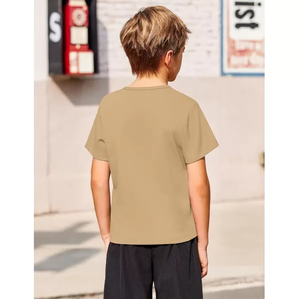 Arshiner Boy's Henley Shirt Soft Style T-Shirt with Multi Color Size 6-16, 2-Pack