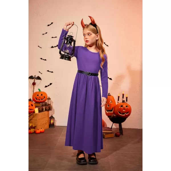 Arshiner Girls Maxi Dress Long/Short Sleeve Casual Holiday Dress with Pockets for 5-13 Years