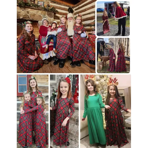 Arshiner Girls Maxi Dress Long/Short Sleeve Casual Holiday Dress with Pockets for 5-13 Years
