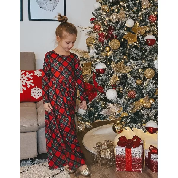 Arshiner Girls Maxi Dress Long/Short Sleeve Casual Holiday Dress with Pockets for 5-13 Years