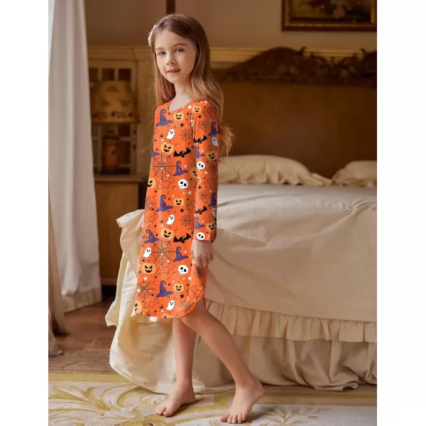 Arshiner Girls Nightgowns Long Sleeve Print Pajamas Nightdress for Kids Soft Sleep Wear Nighties