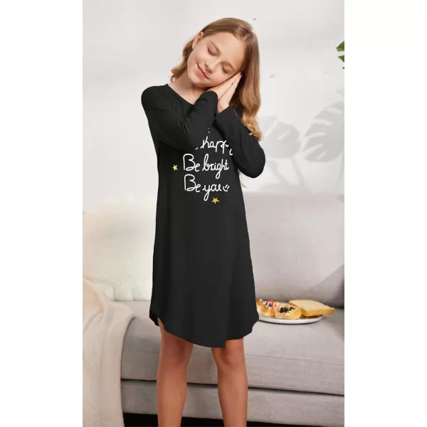 Arshiner Girls Nightgowns Long Sleeve Print Pajamas Nightdress for Kids Soft Sleep Wear Nighties