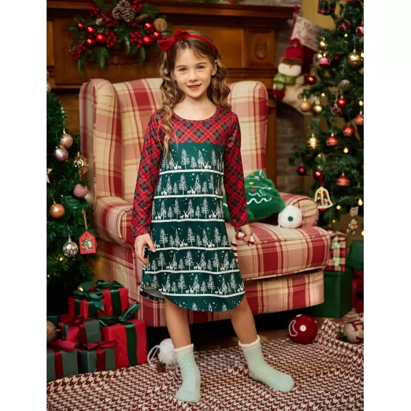 Arshiner Girls Nightgowns Long Sleeve Print Pajamas Nightdress for Kids Soft Sleep Wear Nighties