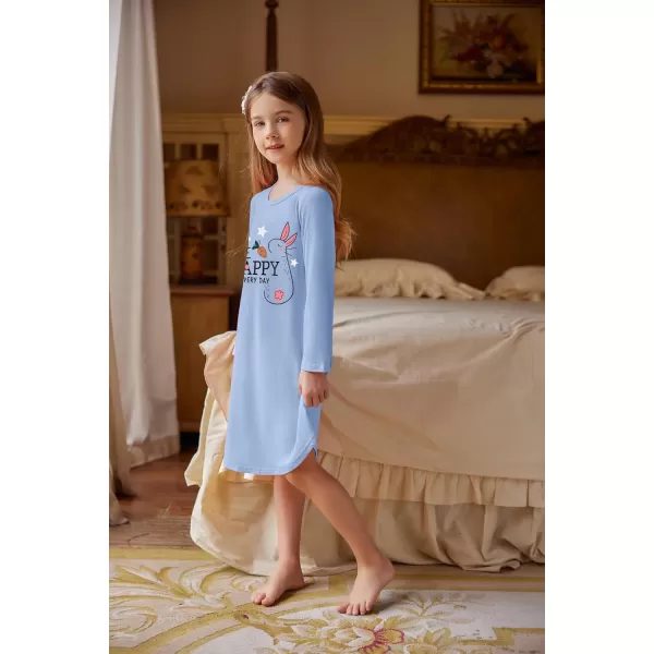 Arshiner Girls Nightgowns Long Sleeve Print Pajamas Nightdress for Kids Soft Sleep Wear Nighties