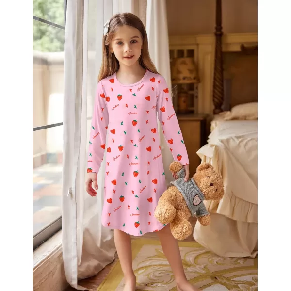 Arshiner Girls Nightgowns Long Sleeve Print Pajamas Nightdress for Kids Soft Sleep Wear Nighties