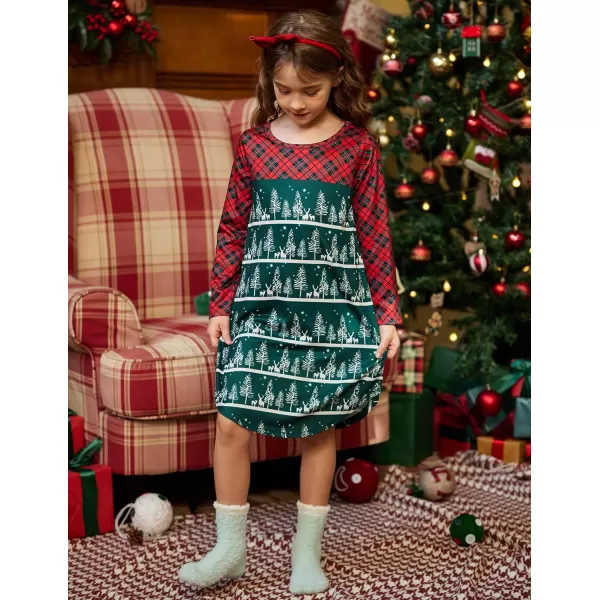 Arshiner Girls Nightgowns Long Sleeve Print Pajamas Nightdress for Kids Soft Sleep Wear Nighties