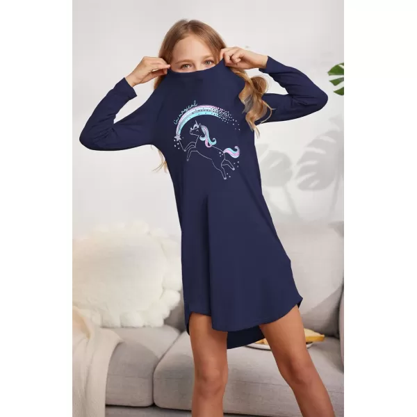 Arshiner Girls Nightgowns Long Sleeve Print Pajamas Nightdress for Kids Soft Sleep Wear Nighties