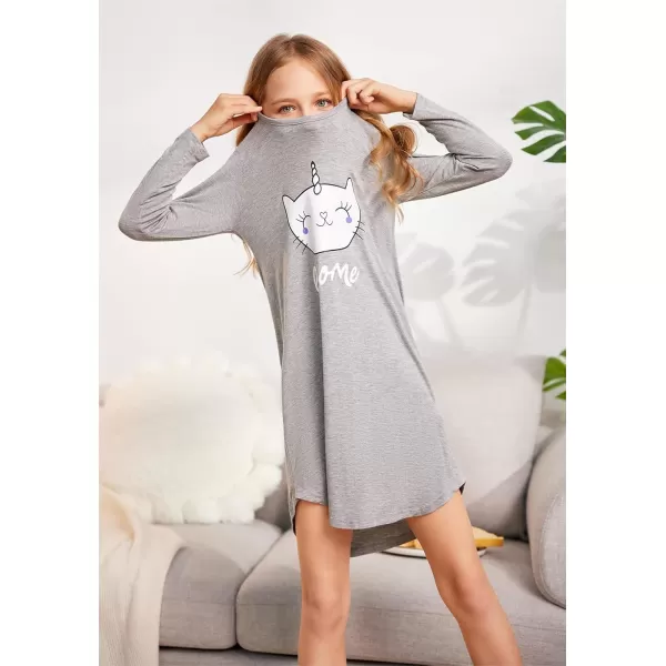 Arshiner Girls Nightgowns Long Sleeve Print Pajamas Nightdress for Kids Soft Sleep Wear Nighties