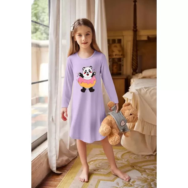 Arshiner Girls Nightgowns Long Sleeve Print Pajamas Nightdress for Kids Soft Sleep Wear Nighties