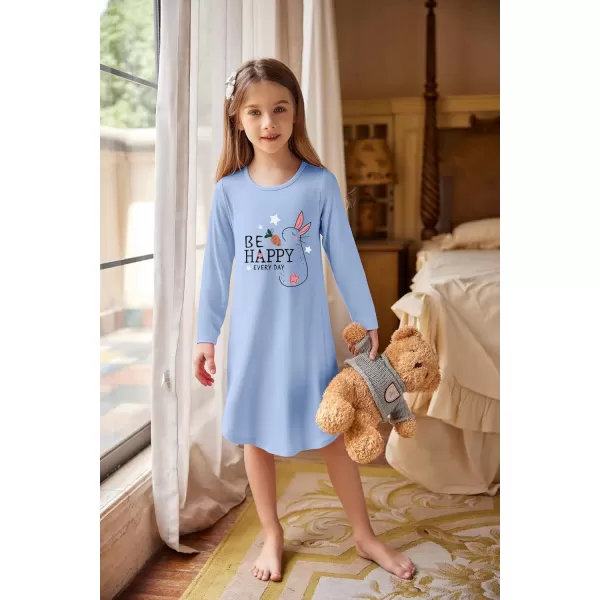 Arshiner Girls Nightgowns Long Sleeve Print Pajamas Nightdress for Kids Soft Sleep Wear Nighties