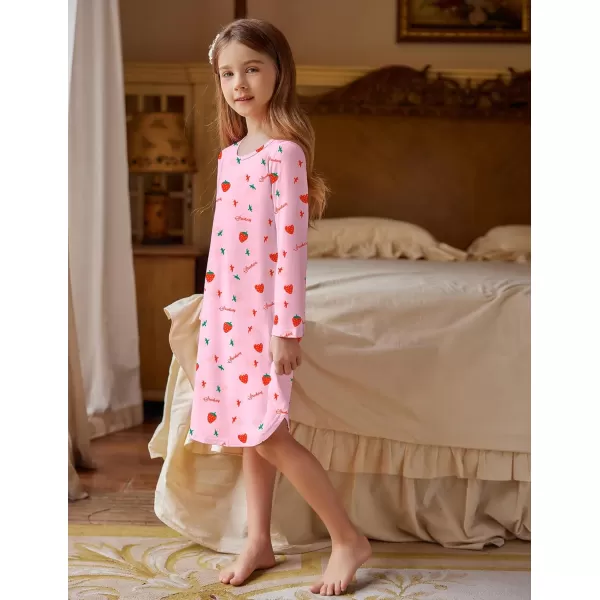 Arshiner Girls Nightgowns Long Sleeve Print Pajamas Nightdress for Kids Soft Sleep Wear Nighties