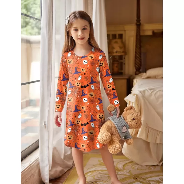 Arshiner Girls Nightgowns Long Sleeve Print Pajamas Nightdress for Kids Soft Sleep Wear Nighties