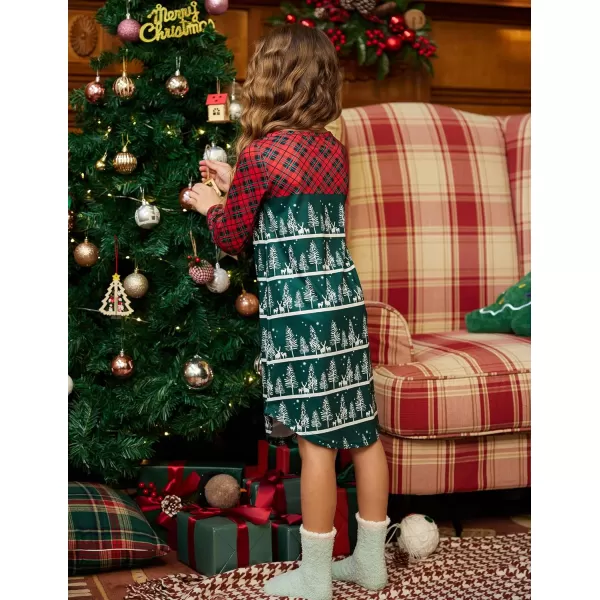 Arshiner Girls Nightgowns Long Sleeve Print Pajamas Nightdress for Kids Soft Sleep Wear Nighties