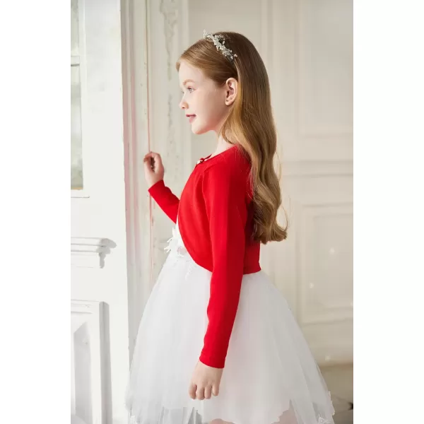 Arshiner Girls Open Front Shrug Cardigan Kids Children Knit Long Sleeve Bolero with Button Closure