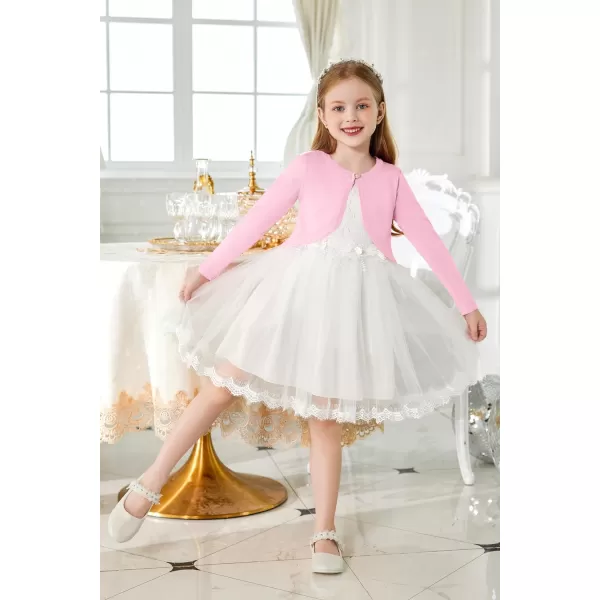 Arshiner Girls Open Front Shrug Cardigan Kids Children Knit Long Sleeve Bolero with Button Closure