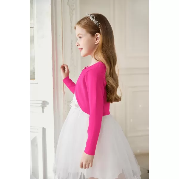Arshiner Girls Open Front Shrug Cardigan Kids Children Knit Long Sleeve Bolero with Button Closure