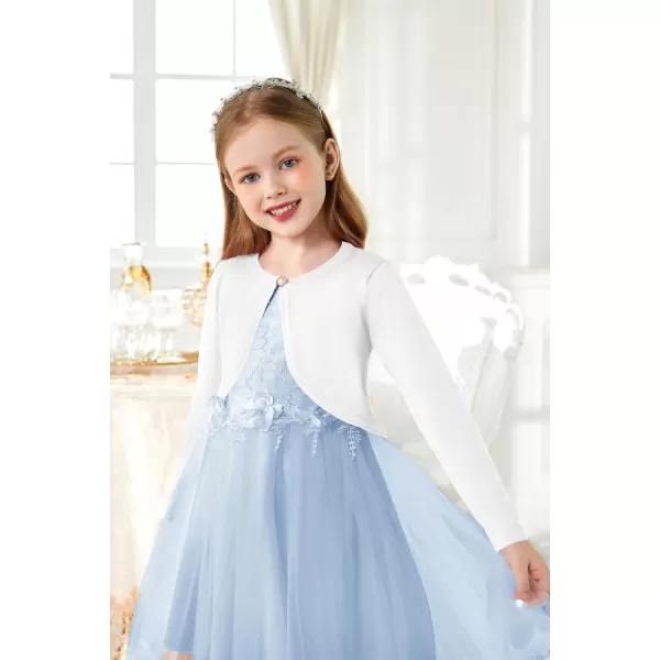 Arshiner Girls Open Front Shrug Cardigan Kids Children Knit Long Sleeve Bolero with Button Closure