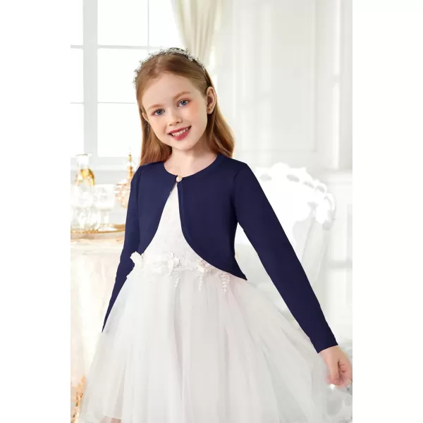 Arshiner Girls Open Front Shrug Cardigan Kids Children Knit Long Sleeve Bolero with Button Closure