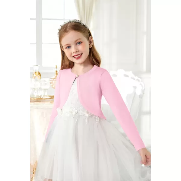 Arshiner Girls Open Front Shrug Cardigan Kids Children Knit Long Sleeve Bolero with Button Closure