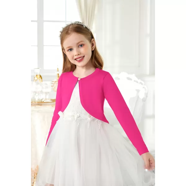 Arshiner Girls Open Front Shrug Cardigan Kids Children Knit Long Sleeve Bolero with Button Closure