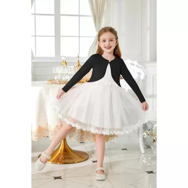 Arshiner Girls Open Front Shrug Cardigan Kids Children Knit Long Sleeve Bolero with Button Closure
