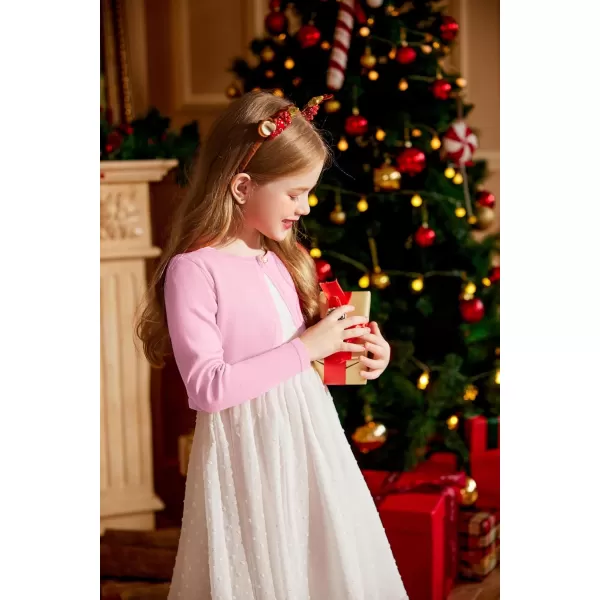 Arshiner Girls Open Front Shrug Cardigan Kids Children Knit Long Sleeve Bolero with Button Closure