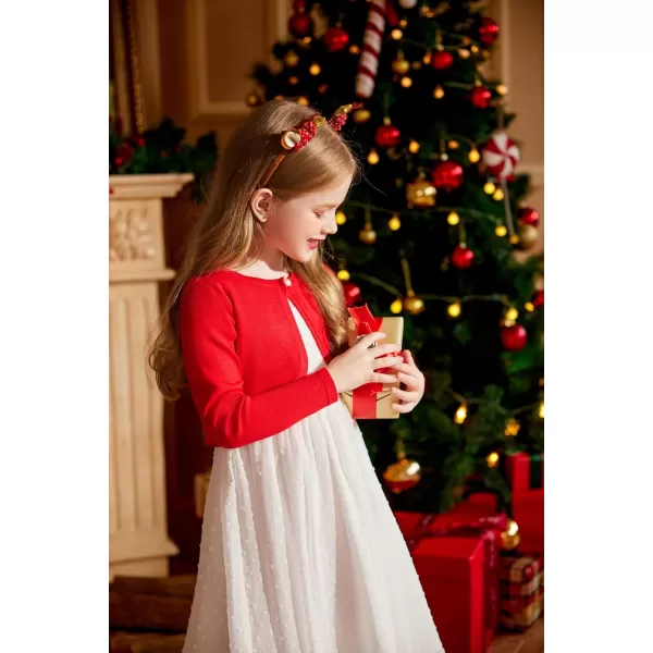 Arshiner Girls Open Front Shrug Cardigan Kids Children Knit Long Sleeve Bolero with Button Closure