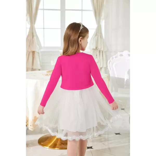 Arshiner Girls Open Front Shrug Cardigan Kids Children Knit Long Sleeve Bolero with Button Closure
