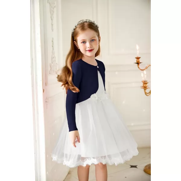 Arshiner Girls Open Front Shrug Cardigan Kids Children Knit Long Sleeve Bolero with Button Closure