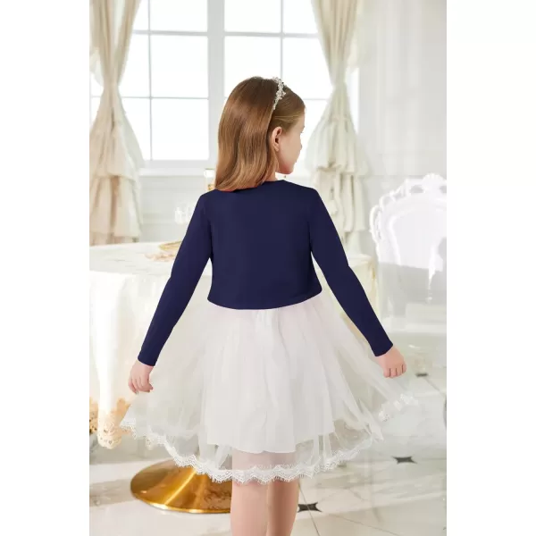 Arshiner Girls Open Front Shrug Cardigan Kids Children Knit Long Sleeve Bolero with Button Closure