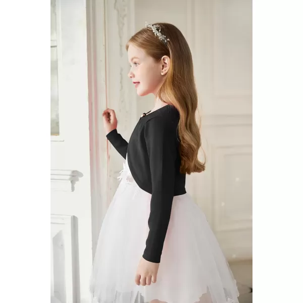 Arshiner Girls Open Front Shrug Cardigan Kids Children Knit Long Sleeve Bolero with Button Closure