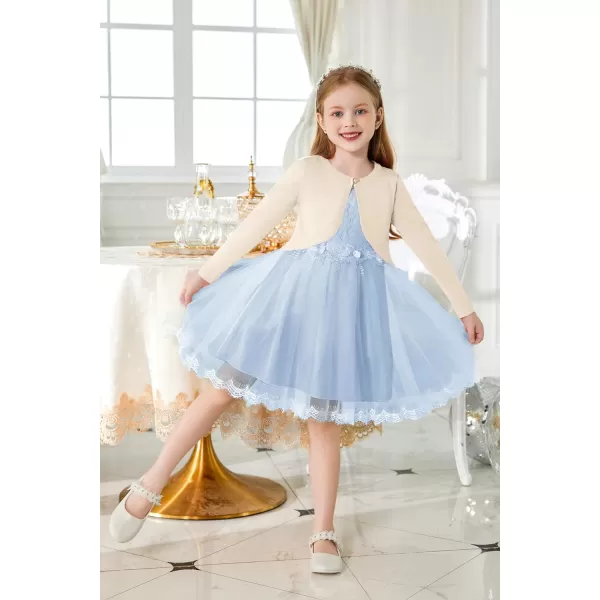 Arshiner Girls Open Front Shrug Cardigan Kids Children Knit Long Sleeve Bolero with Button Closure