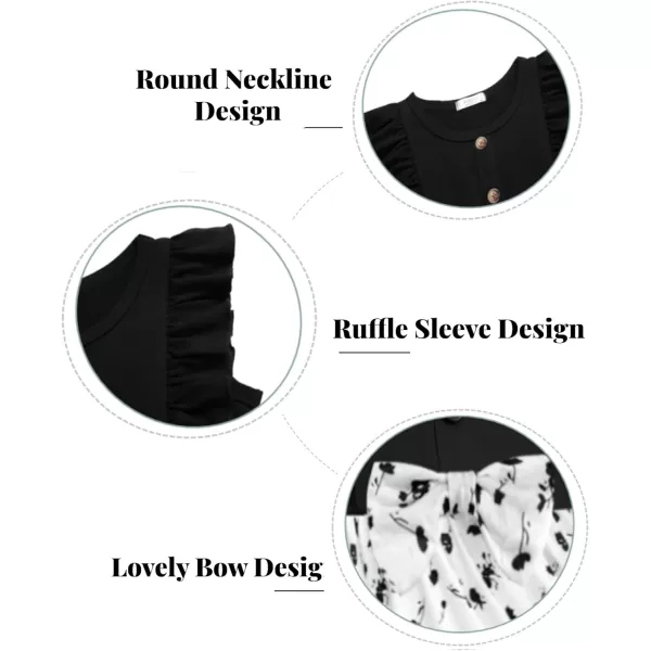 Arshiner Toddler Dress Girls Ruffle Sleeve Summer Dresses Cute Bow Tie Botton Down Party Sundress for 2-7 Years