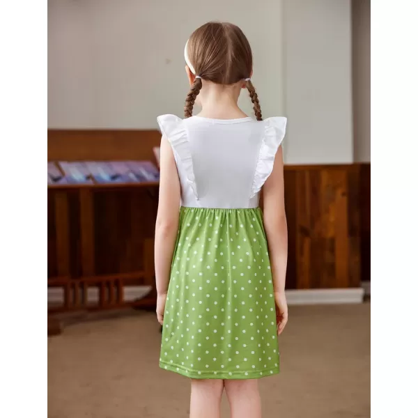 Arshiner Toddler Dress Girls Ruffle Sleeve Summer Dresses Cute Bow Tie Botton Down Party Sundress for 2-7 Years