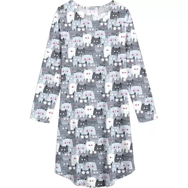 Arshiner Girls Nightgowns Long Sleeve Print Pajamas Nightdress for Kids Soft Sleep Wear Nighties