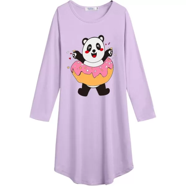 Arshiner Girls Nightgowns Long Sleeve Print Pajamas Nightdress for Kids Soft Sleep Wear Nighties