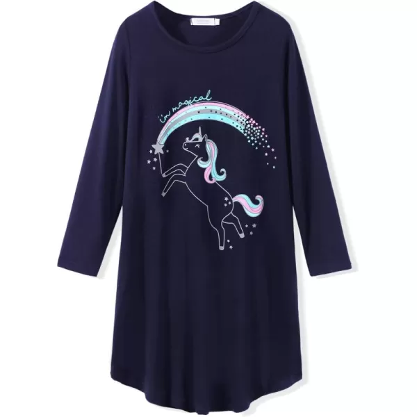 Arshiner Girls Nightgowns Long Sleeve Print Pajamas Nightdress for Kids Soft Sleep Wear Nighties