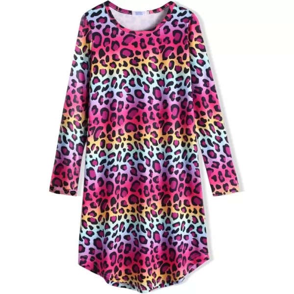 Arshiner Girls Nightgowns Long Sleeve Print Pajamas Nightdress for Kids Soft Sleep Wear Nighties
