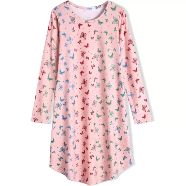 Arshiner Girls Nightgowns Long Sleeve Print Pajamas Nightdress for Kids Soft Sleep Wear Nighties