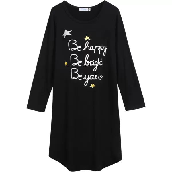 Arshiner Girls Nightgowns Long Sleeve Print Pajamas Nightdress for Kids Soft Sleep Wear Nighties