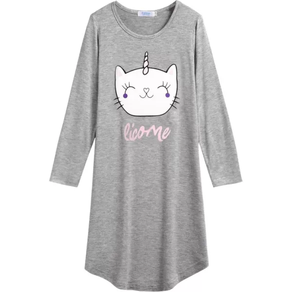 Arshiner Girls Nightgowns Long Sleeve Print Pajamas Nightdress for Kids Soft Sleep Wear Nighties