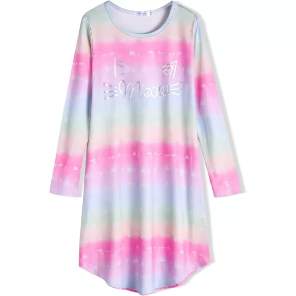 Arshiner Girls Nightgowns Long Sleeve Print Pajamas Nightdress for Kids Soft Sleep Wear Nighties