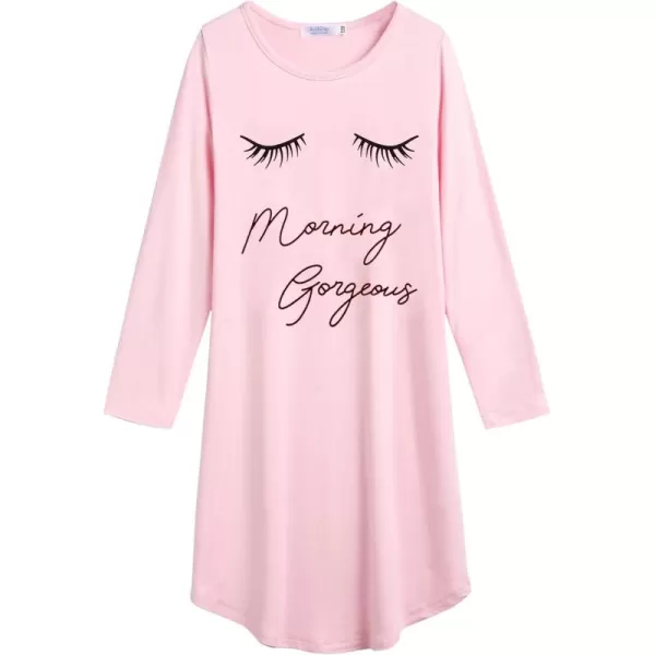 Arshiner Girls Nightgowns Long Sleeve Print Pajamas Nightdress for Kids Soft Sleep Wear Nighties