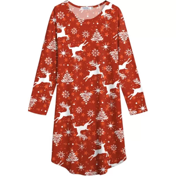 Arshiner Girls Nightgowns Long Sleeve Print Pajamas Nightdress for Kids Soft Sleep Wear Nighties