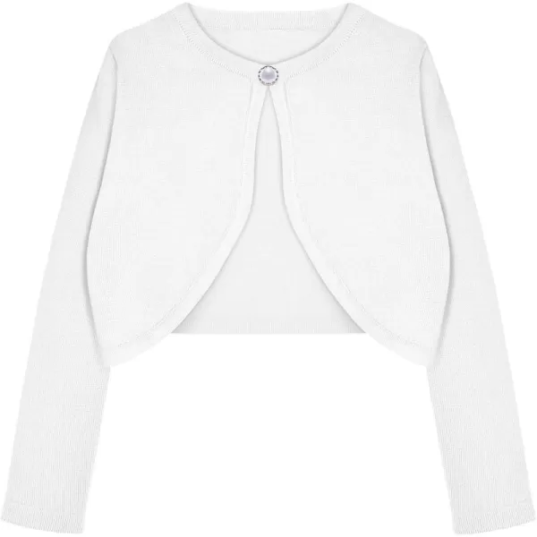 Arshiner Girls Open Front Shrug Cardigan Kids Children Knit Long Sleeve Bolero with Button Closure