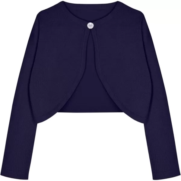 Arshiner Girls Open Front Shrug Cardigan Kids Children Knit Long Sleeve Bolero with Button Closure