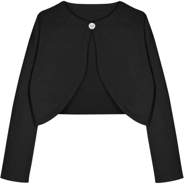 Arshiner Girls Open Front Shrug Cardigan Kids Children Knit Long Sleeve Bolero with Button Closure